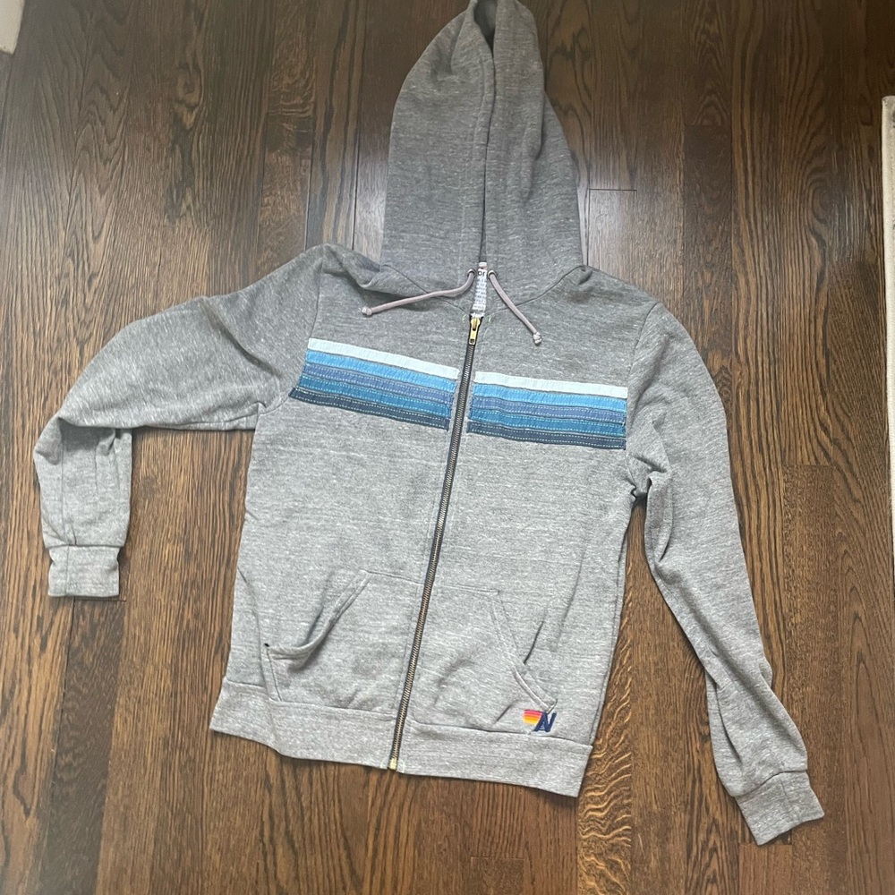 Aviator Nation Blue 5-Stripe Zip Up